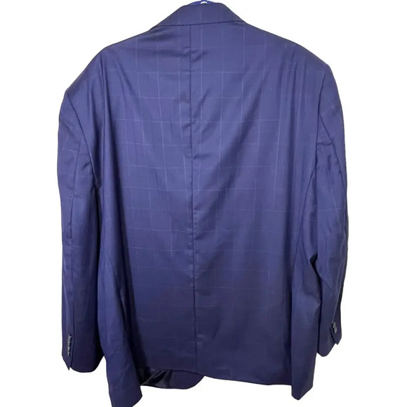 Joseph A Banks Chelsea 50R Window Pane Tailored Fit Wool Padded Vented Blazer - Picture 3 of 10